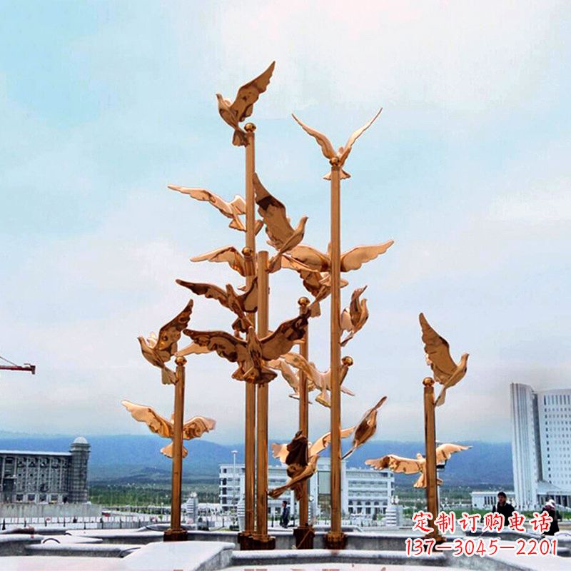 南京中领雕塑传承祥和和平的和平鸽雕塑