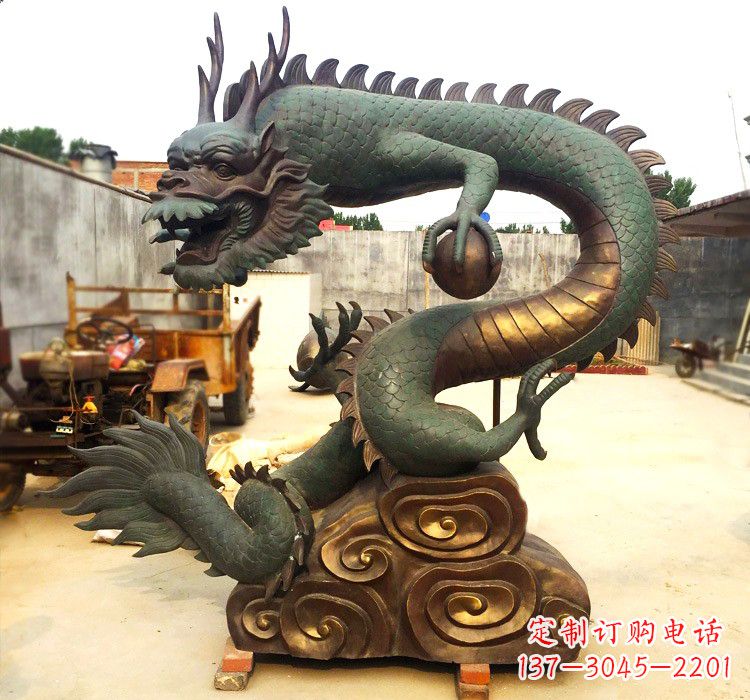 南京精致铜雕飞龙珠