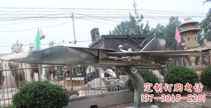 南京中领雕塑精美不锈钢飞机雕塑