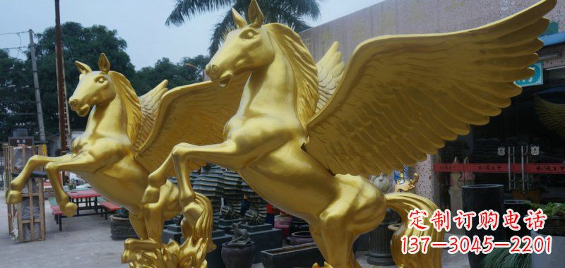 南京飞马玻璃钢仿铜动物雕塑