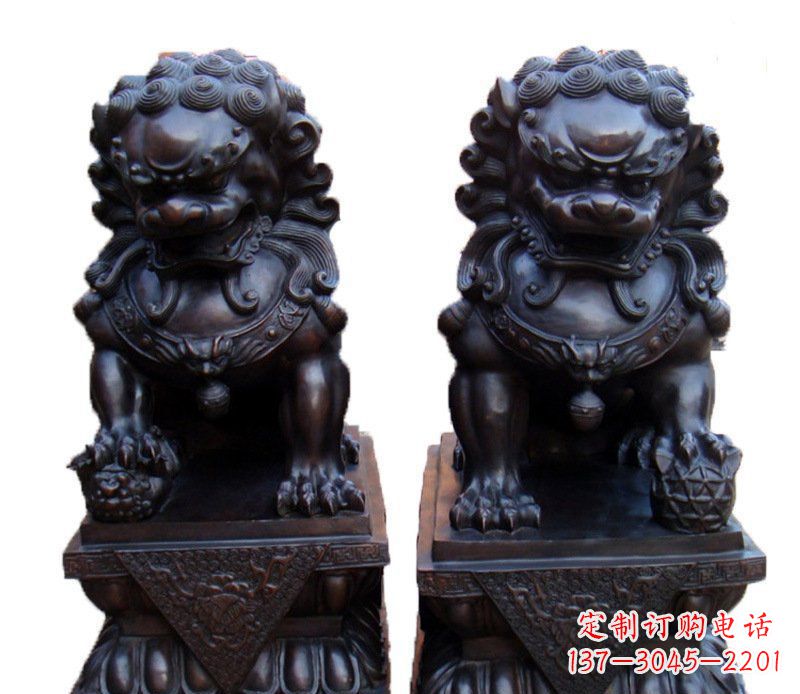 南京纯铜故宫狮子摆件雕塑