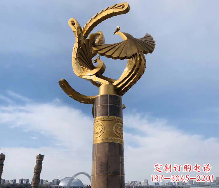 南京凤凰华表铜雕