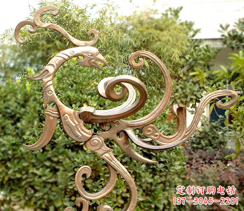南京精美精致的凤凰铜雕