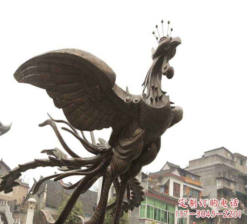 南京凤凰展翅铜雕