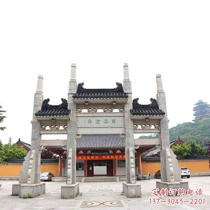 南京艺术镶嵌石牌坊雕塑