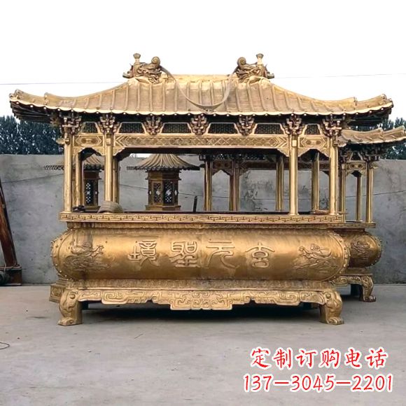 南京三足铜香炉雕塑