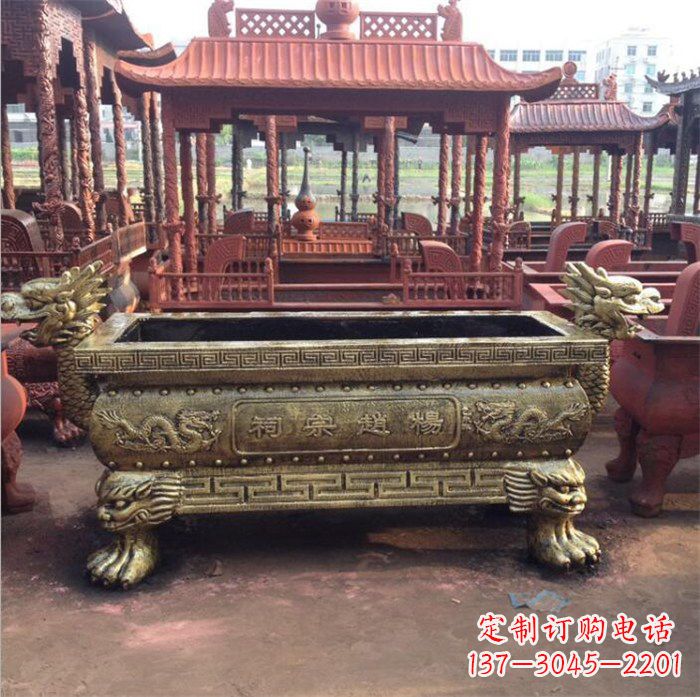 南京浮雕麒麟铜香炉