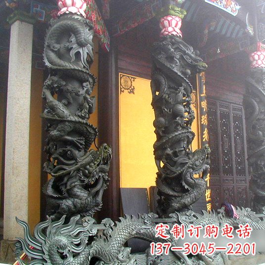 南京高浮雕龙柱铜雕塑