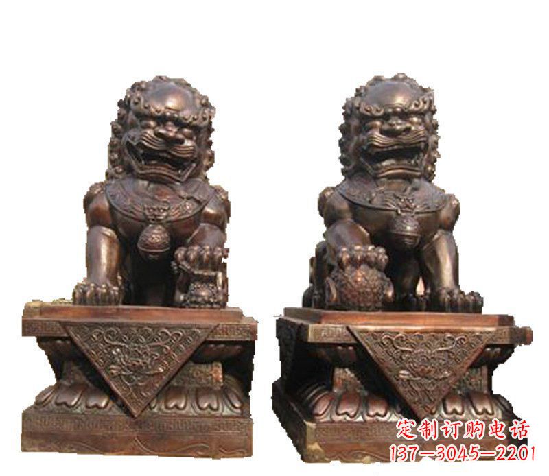 南京公司汇丰狮子铜雕塑摆件 (2)