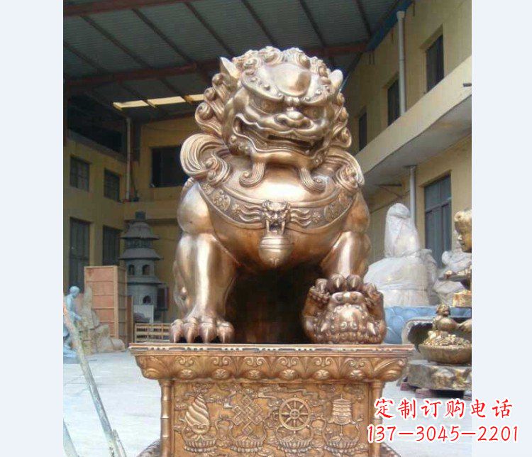 南京精致装饰型汇丰狮子铜雕塑