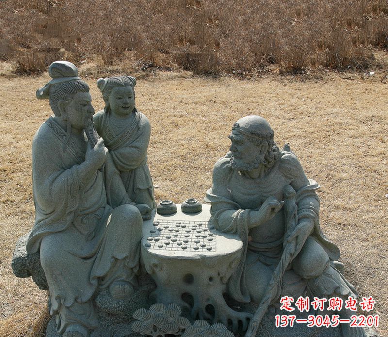 南京八仙下棋铜雕塑