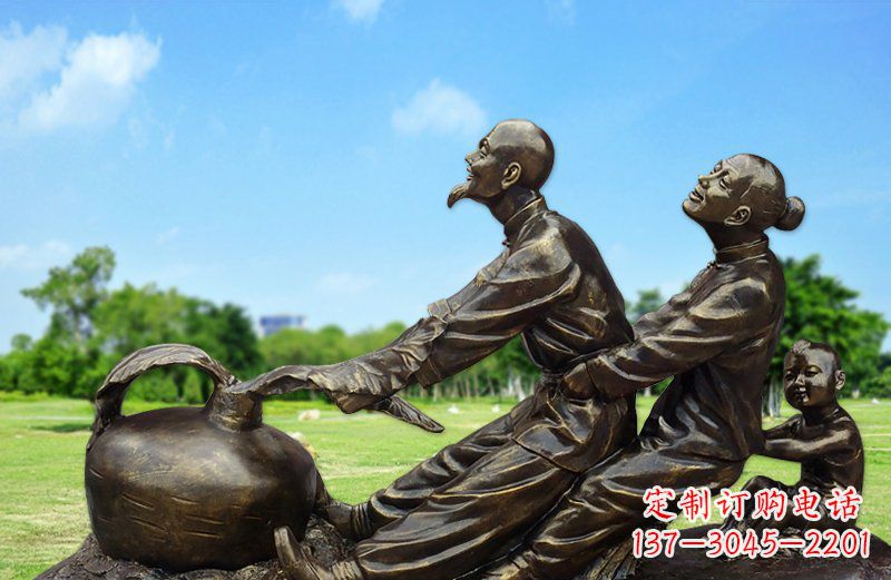 南京和谐之美,铜雕萝卜雕塑