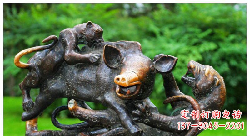 南京艺术精美的豹子铜雕