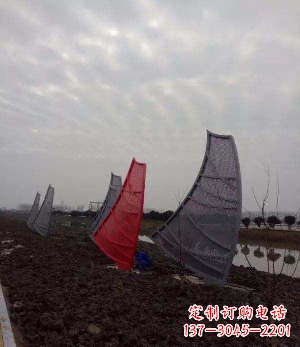 南京公园不锈钢抽象帆船雕塑