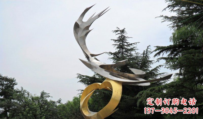 南京精美雕刻石膏抽象凤凰雕塑