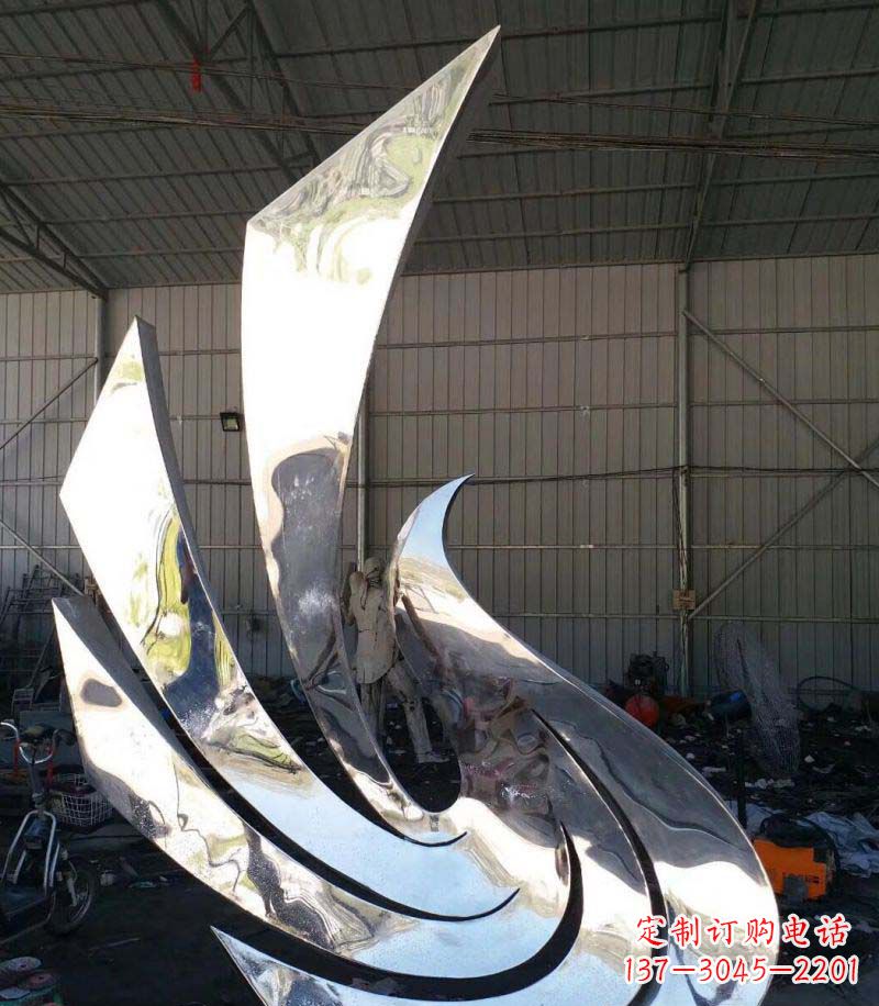 南京公园不锈钢抽象和平鸽雕塑