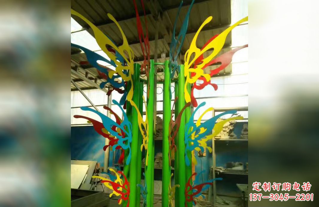 南京精致的不锈钢抽象蝴蝶景观雕塑