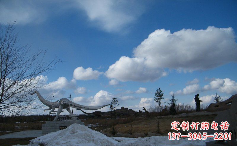 南京公园不锈钢抽象恐龙动物雕塑