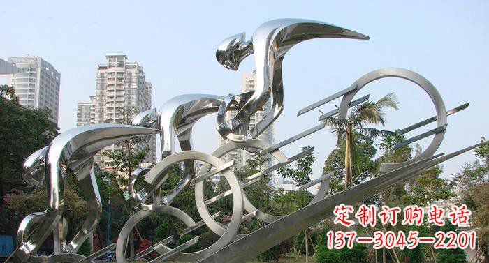 南京不锈钢自行车抽象雕塑
