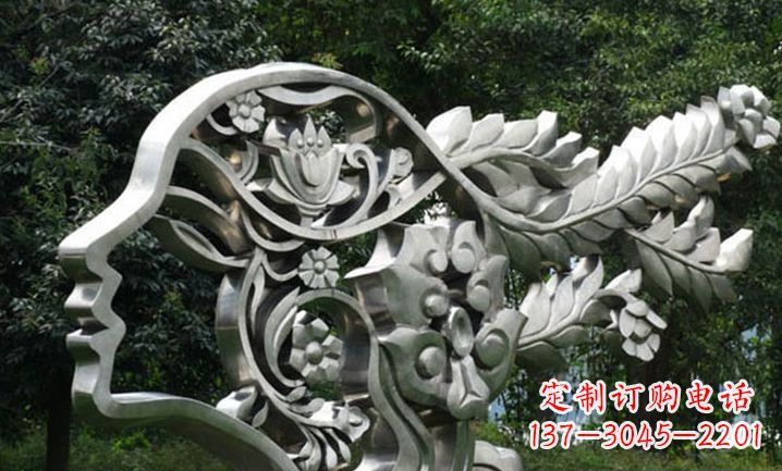 南京美丽如梦不锈钢美女雕塑