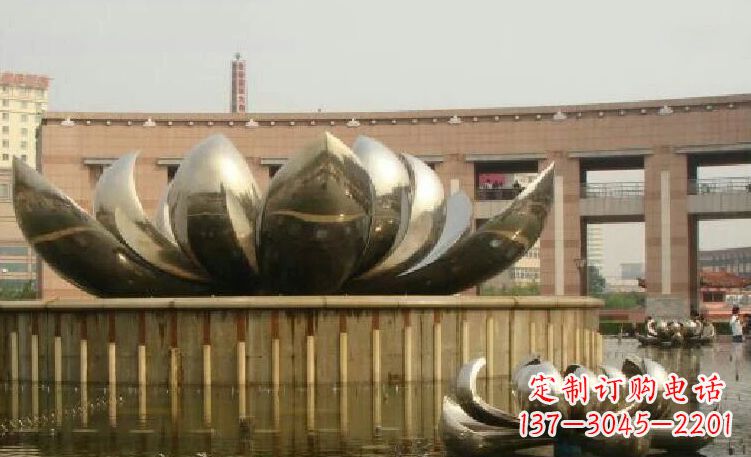 南京廊中领雕塑优质的不锈钢荷花雕塑