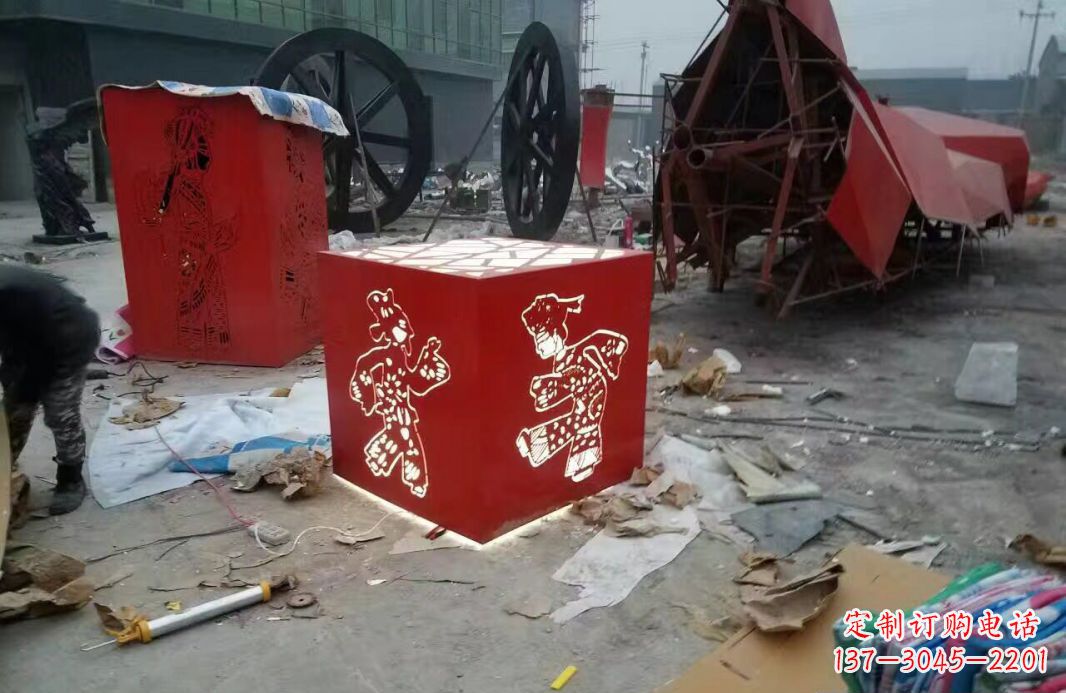 南京高品质不锈钢皮影戏人物雕塑