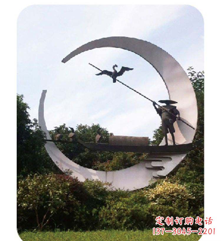 南京精致美观的不锈钢鸬鹚雕塑
