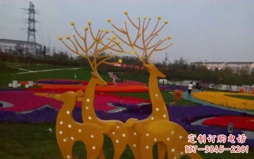南京不锈钢美陈动物鹿雕塑
