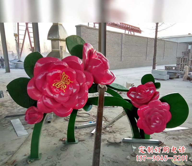 南京中领雕塑花朵般精美的不锈钢牡丹雕塑