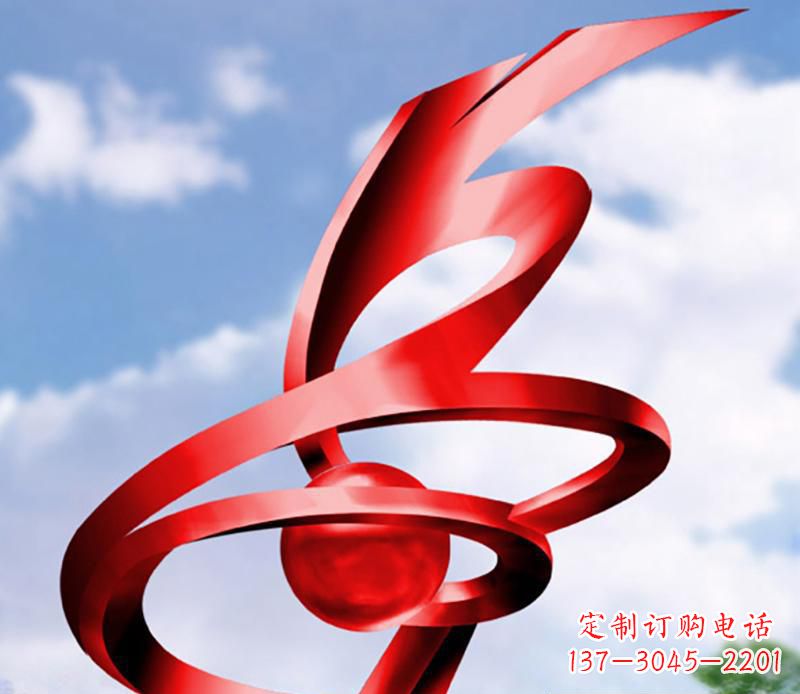 南京公园不锈钢飘带指环景观雕塑