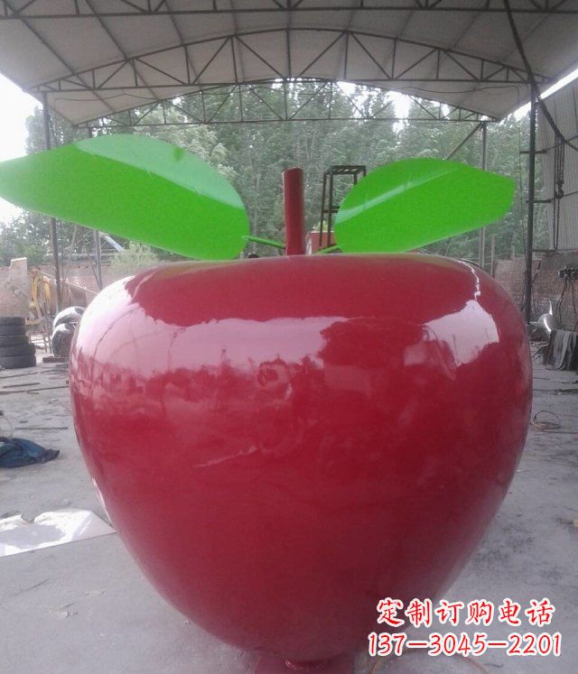 南京公园不锈钢苹果景观雕塑