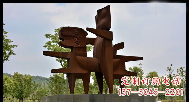 南京不锈钢人骑老虎雕塑