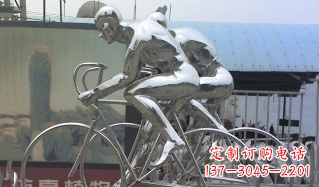 南京不锈钢骑行自行车雕塑