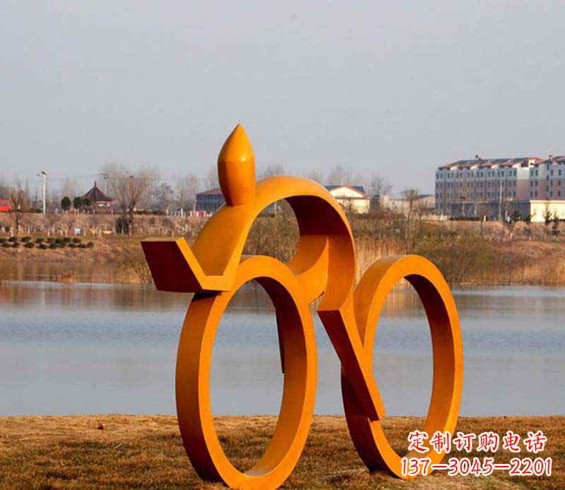 南京产品名称健康运动不锈钢骑自行车人物雕塑