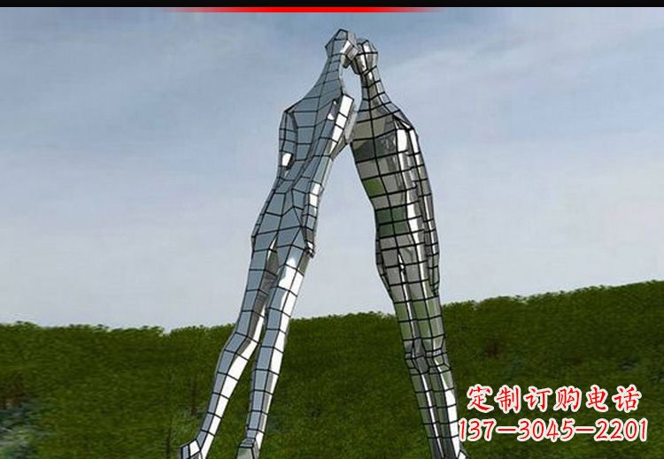 南京爱的无限,不锈钢情侣人物雕塑
