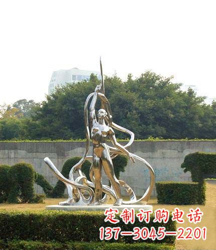 南京跳丝带魅力少女铜雕
