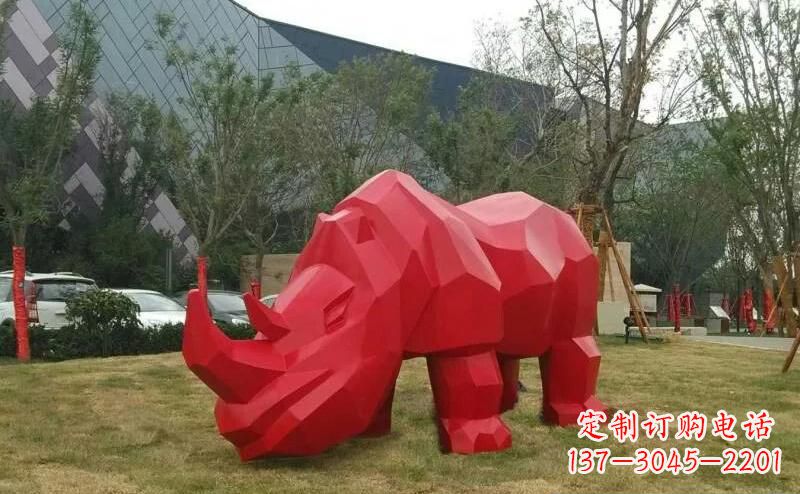 南京摩洛哥高端不锈钢犀牛雕塑