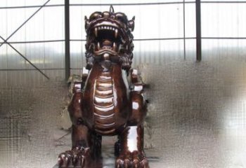 南京来自古老文化的獬豸铜雕