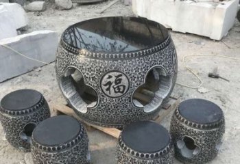 南京特大型福字桌凳石雕
