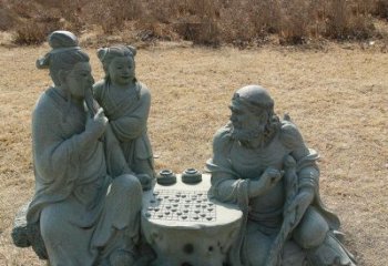 南京八仙下棋铜雕塑