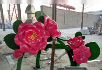 南京中领雕塑花朵般精美的不锈钢牡丹雕塑