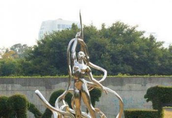 南京跳丝带魅力少女铜雕