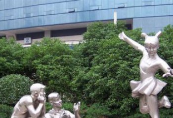 南京优质不锈钢学生人物雕塑