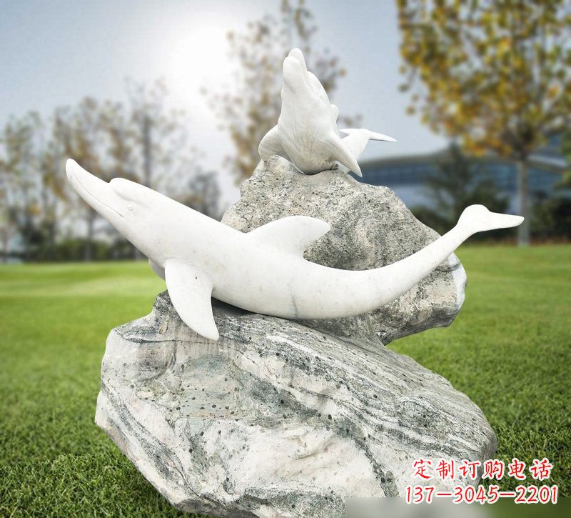 南京中领雕塑设计之海豚石雕