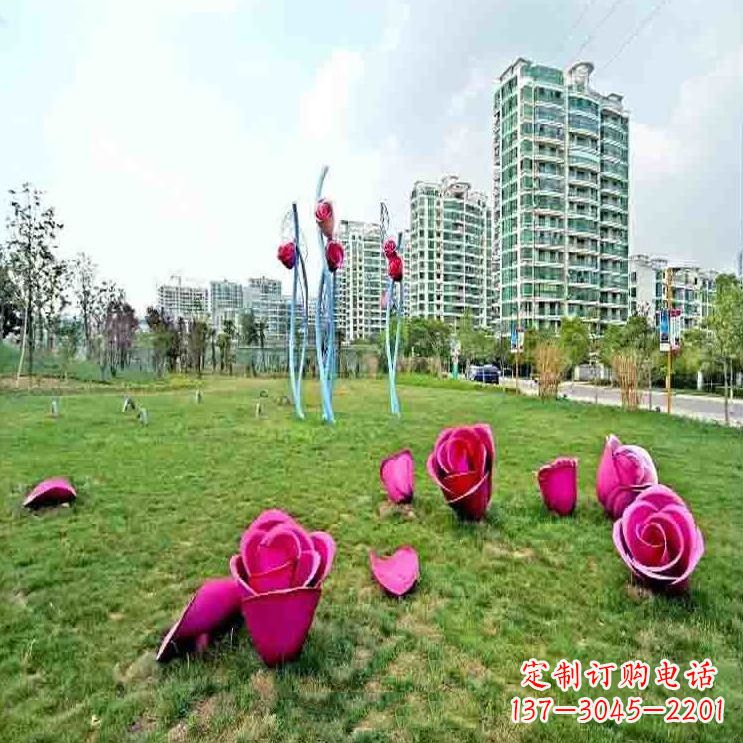 南京中领雕塑不锈钢玫瑰雕塑