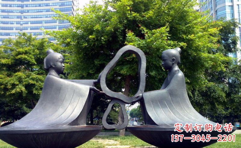 南京特色铜雕-孔融让梨雕塑