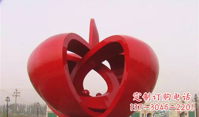 南京公园抽象水果不锈钢雕塑