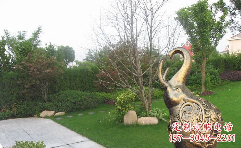 南京公园装饰用铜制小象雕塑