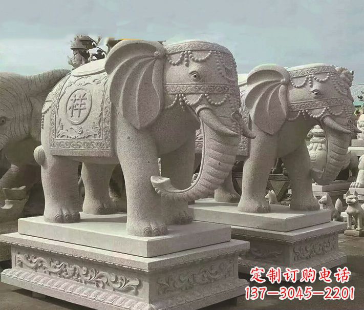南京精美大象大理石雕塑