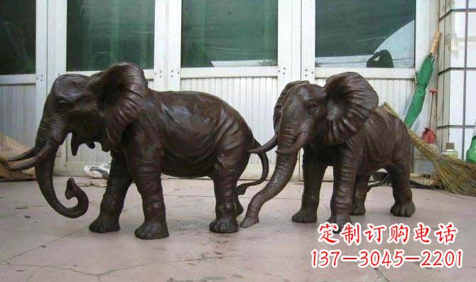 南京传统文化雕塑雕刻大象招财神像